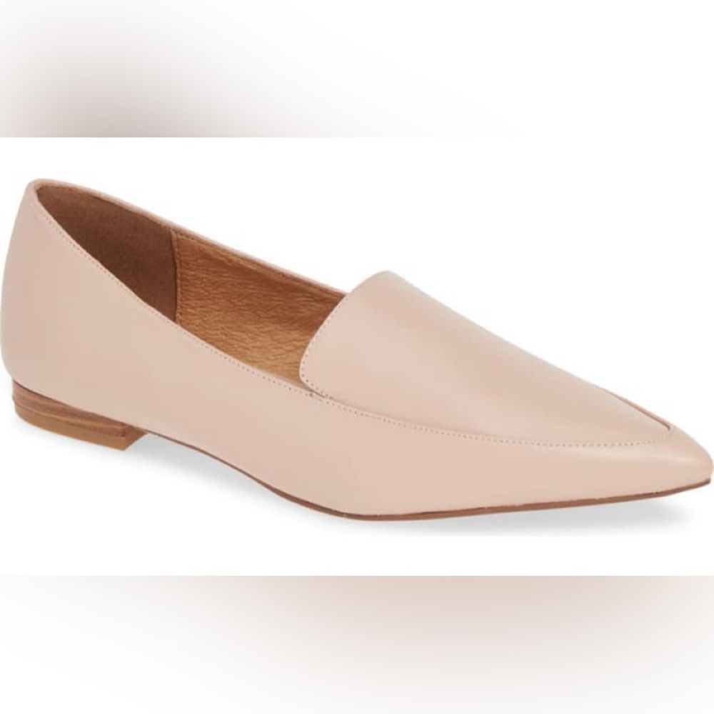 Kendra pointy toe loafer, blush leather